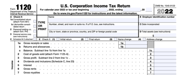 tax form 1120 2022