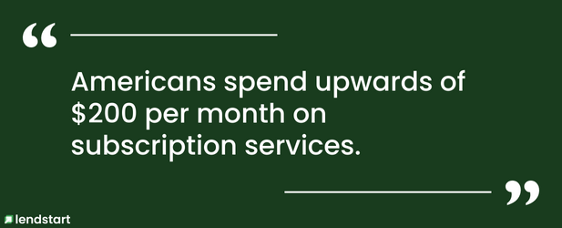 US spending on subscription services