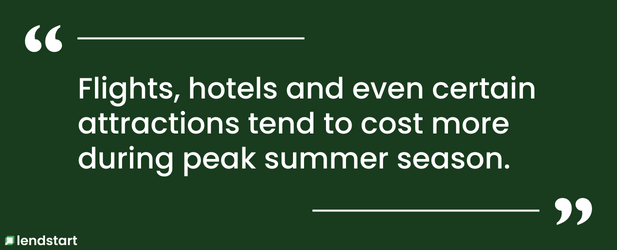 travel costs during summer