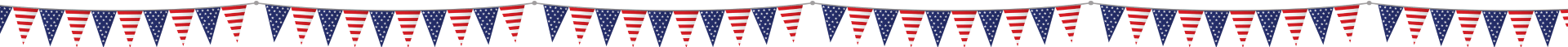 American Flags Garland Ribbon