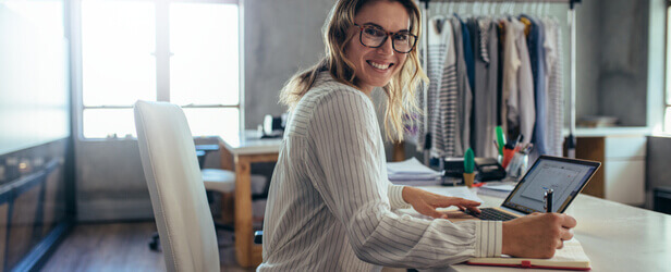 Smiling after finding a Financial Assistance