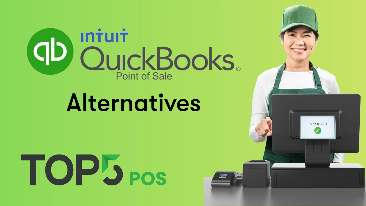 QuickBooks POS Alternatives Article Thumbnail Attractive asian woman at POS register