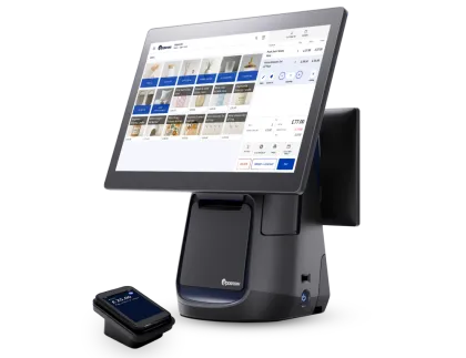 Epos Now point of sale system displayed on a tablet, suitable for retail and hospitality businesses