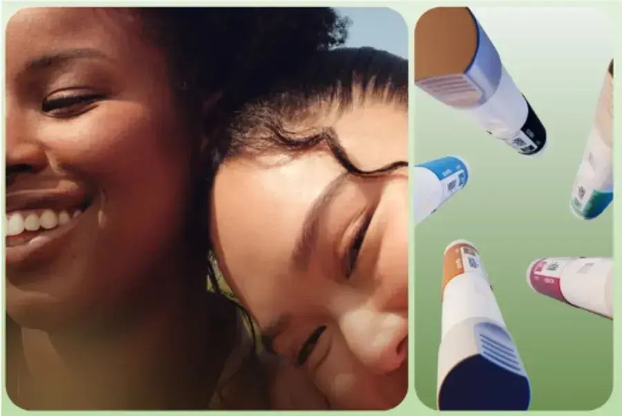 Hers smiling models and injection pens