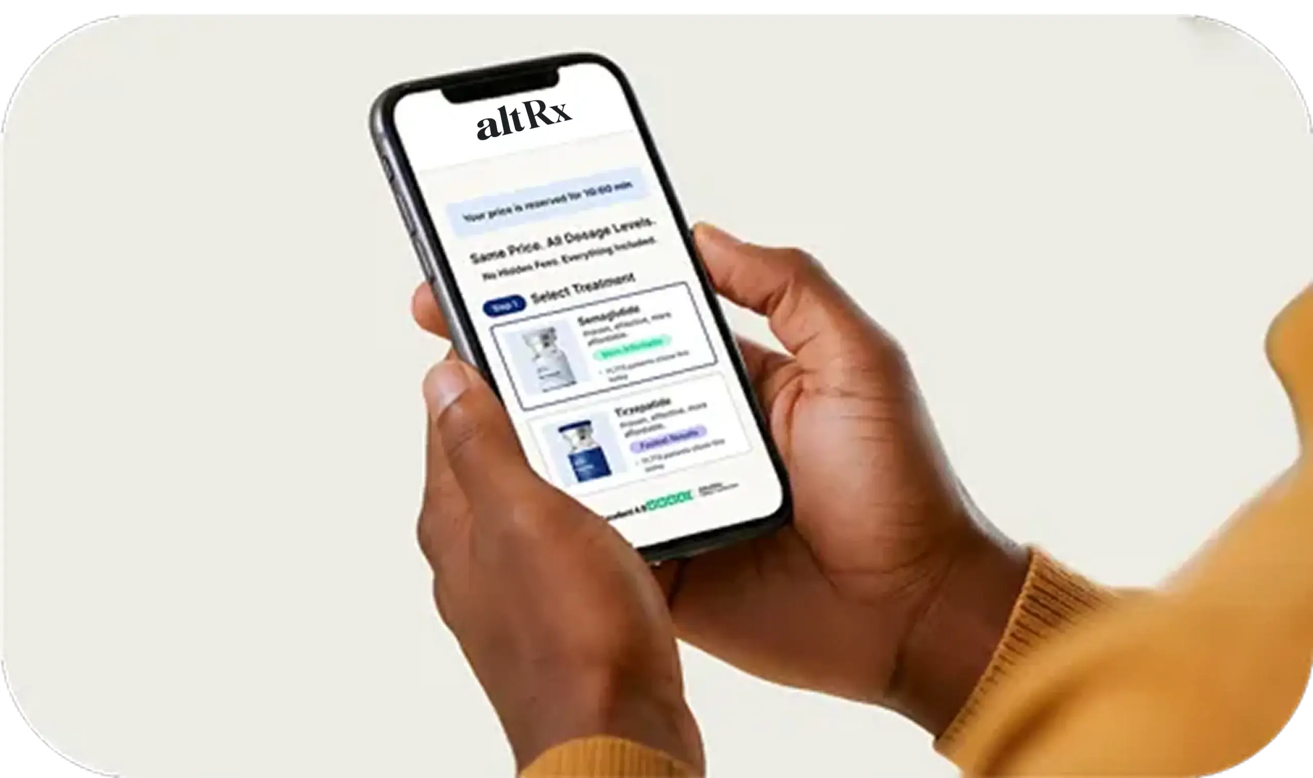 altrx taking the quiz, holding phone