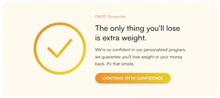 omzo weight loss money back guarantee