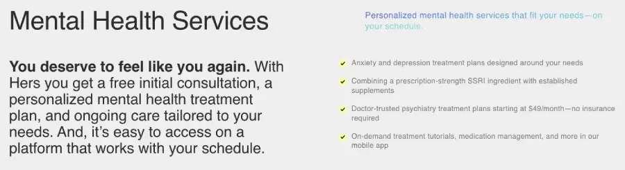 mental health services hers