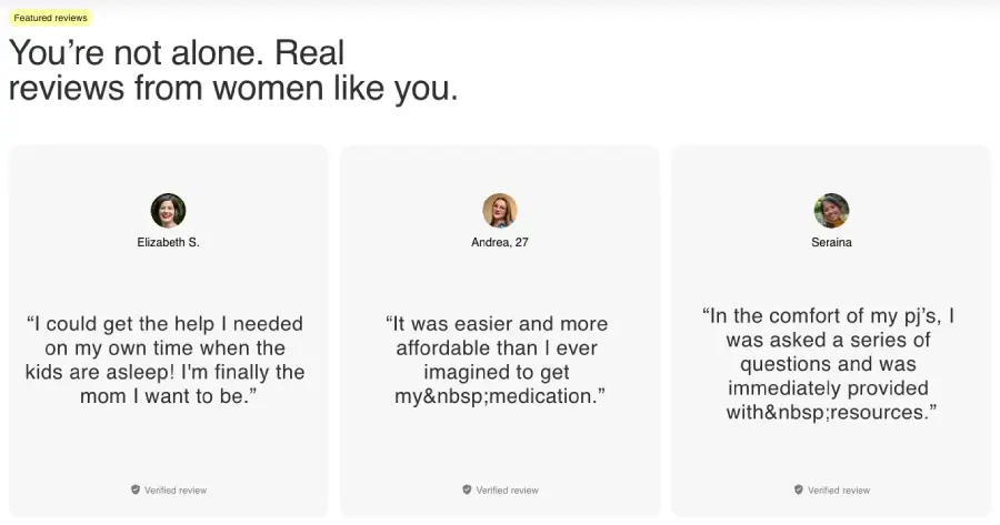 hers mental health testimonials