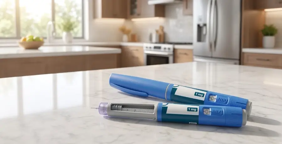 glp-1 injections on kitchen counter