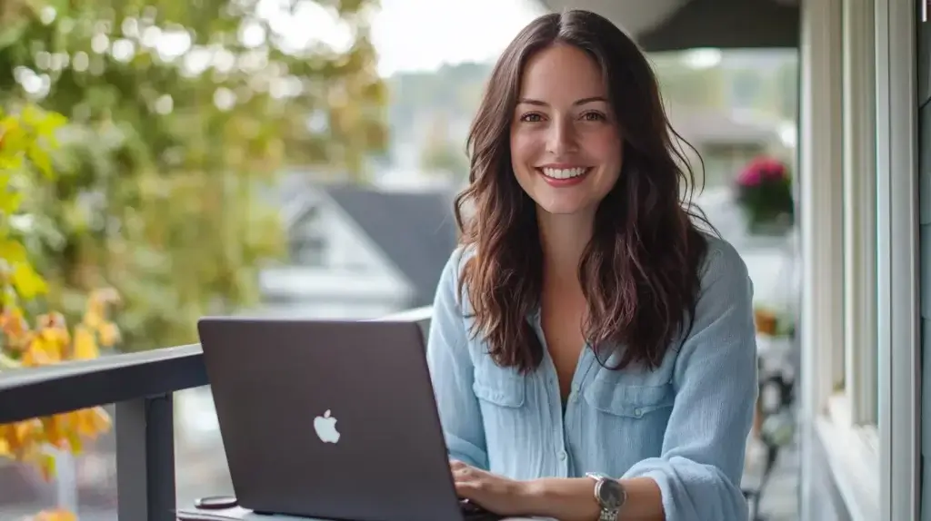 woman sitting on her balcony