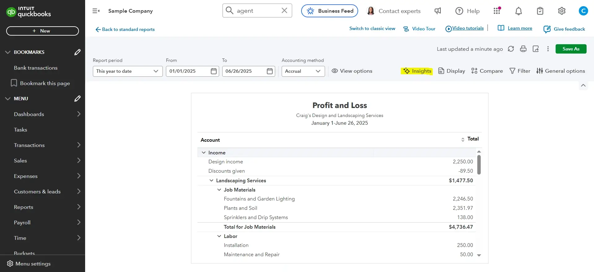 AI Insights QuickBooks July 2025 Update