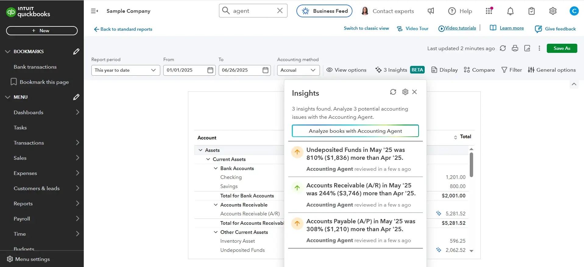 Anomaly Detection QuickBooks July 2025