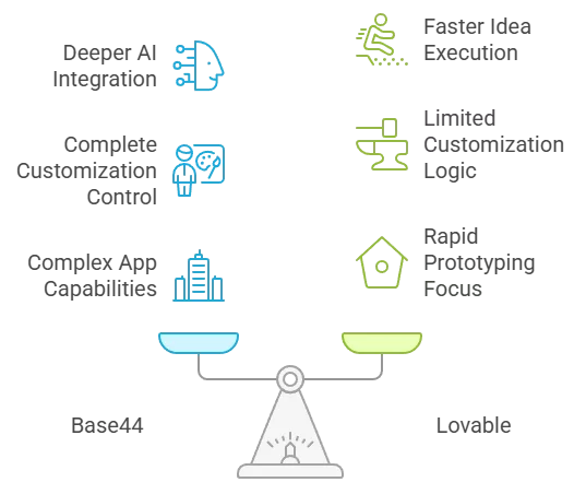 Base44 vs. Lovable_ AI Capabilities - visual selection