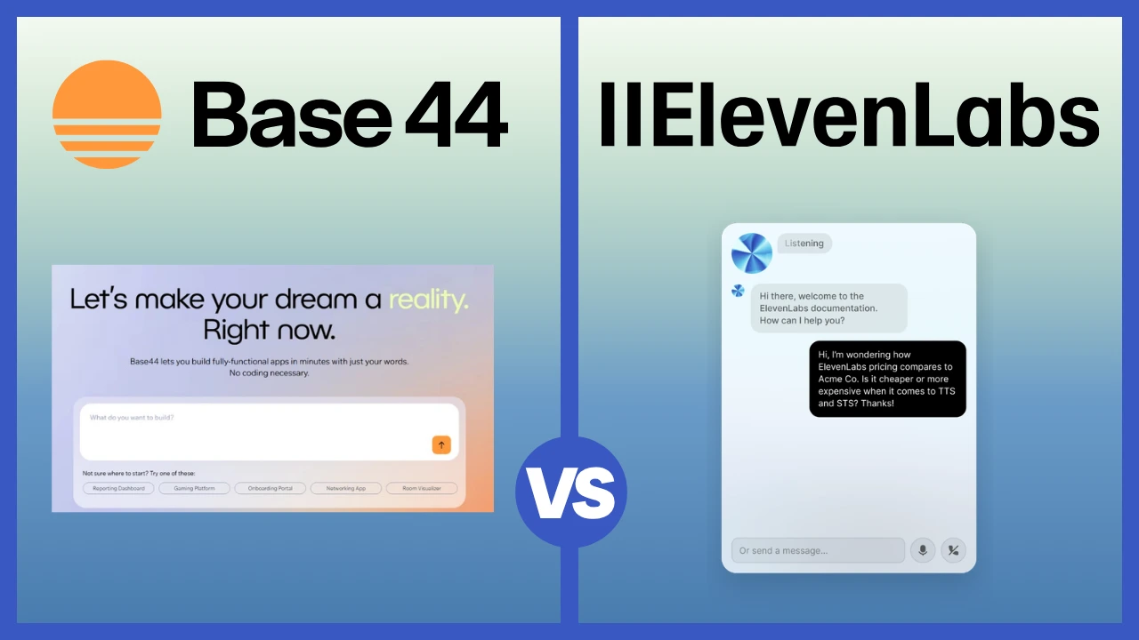 Base44 vs. ElevenLabs AI Agent Comparsion